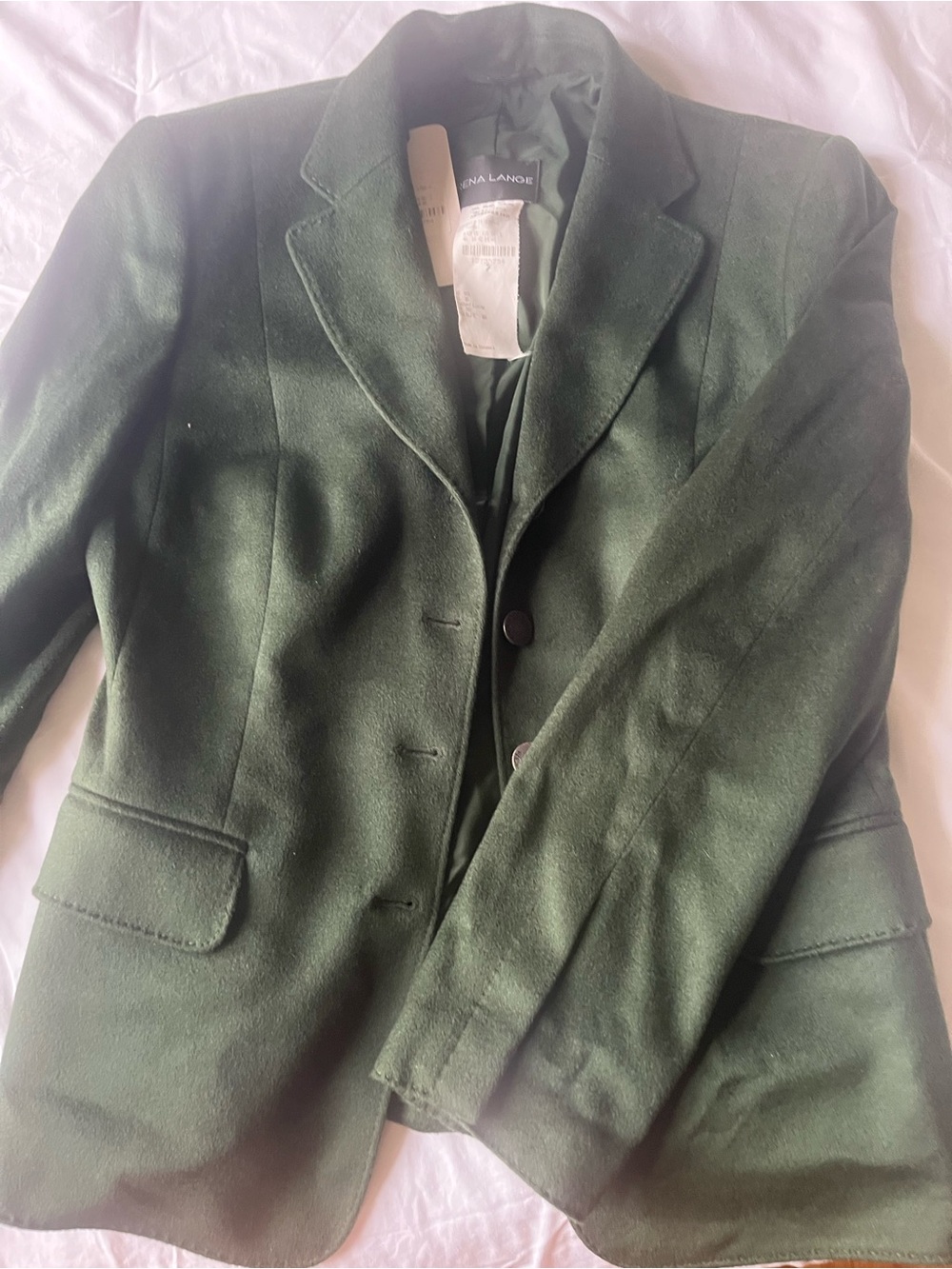 Rena Lange Forest Green Tailored Wool Blazer